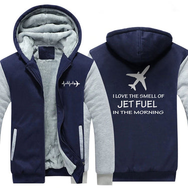 I LOVE TEHE SMELL OF JET FUEL IN THE MORNING ZIPPER SWEATER THE AV8R